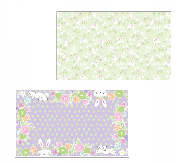 Easter Green Bunny Purple Lace Party Tablecloth EASC0033